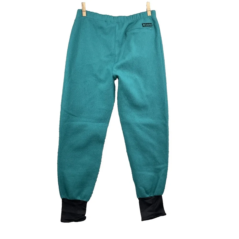 VTG Columbia Fleece Jogger Unisex 33x30* Teal Retro Gorpcore Athletic 90s Hiking
